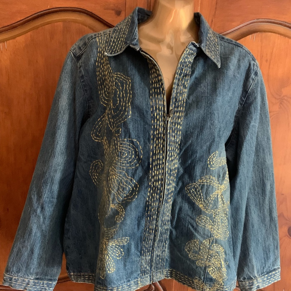 Chico denim jacket with gold embellishments